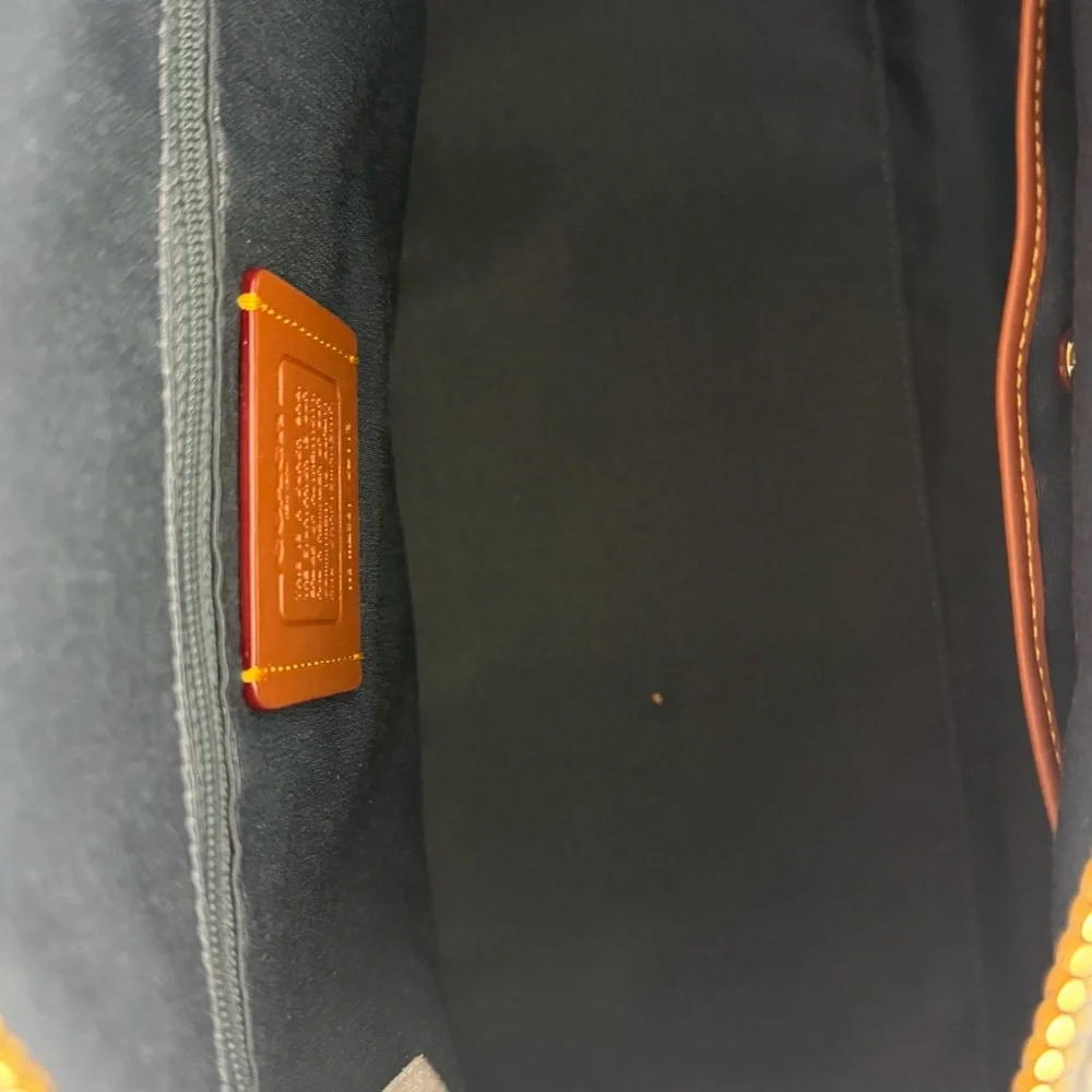 NWT Coach Rowan Large Satchel Bag In Loved Denim With Charms - Picture 13 of 15